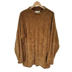 Partners Long Sleeve Knit Sweater Camel Tan Women Size M Soft Cozy Pullover